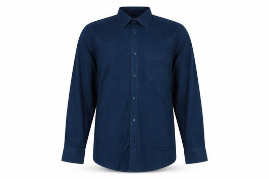 Front view of The Collection Debenhams Men’s Blue 16.5 Slim Long Sleeve Button-Up Shirt