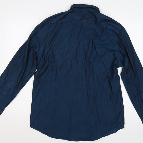 The Collection Debenhams Men’s Blue 16.5 Slim Long Sleeve Button-Up Shirt