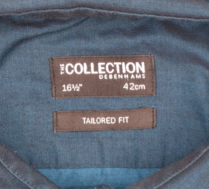 The Collection Debenhams Men’s Blue 16.5 Slim Long Sleeve Button-Up Shirt