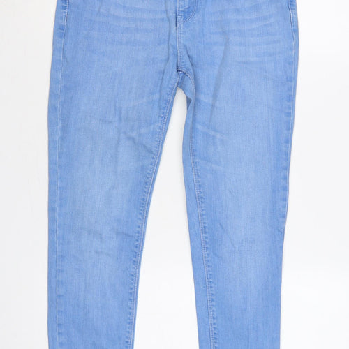 F&F Women’s Blue Skinny Stretch Jeans UK 10 Light Wash Mid Rise