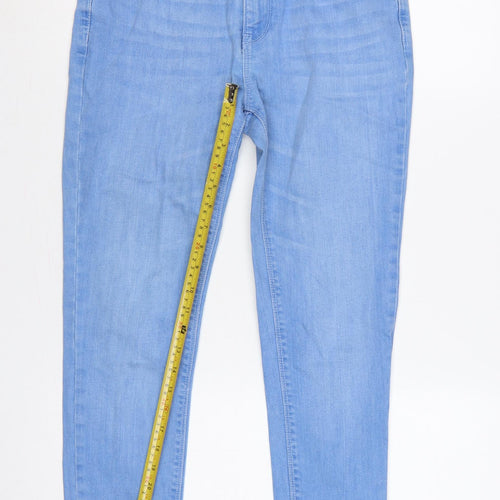 F&F Women’s Blue Skinny Stretch Jeans UK 10 Light Wash Mid Rise