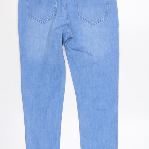 F&F Women’s Blue Skinny Stretch Jeans UK 10 Light Wash Mid Rise