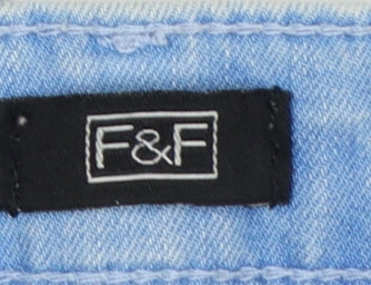 F&F Women’s Blue Skinny Stretch Jeans UK 10 Light Wash Mid Rise