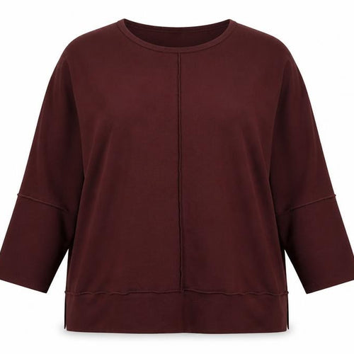 Spanx Women’s Red UK 16-18 Relaxed Pullover Sweatshirt 3/4 Sleeve