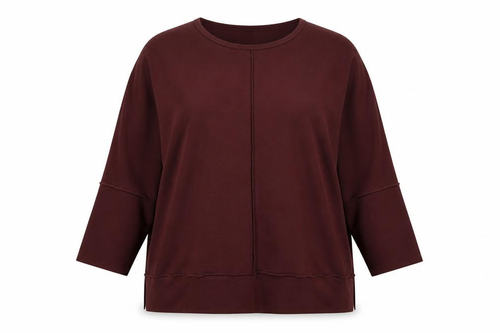 Spanx Women’s Red UK 16-18 Relaxed Pullover Sweatshirt 3/4 Sleeve