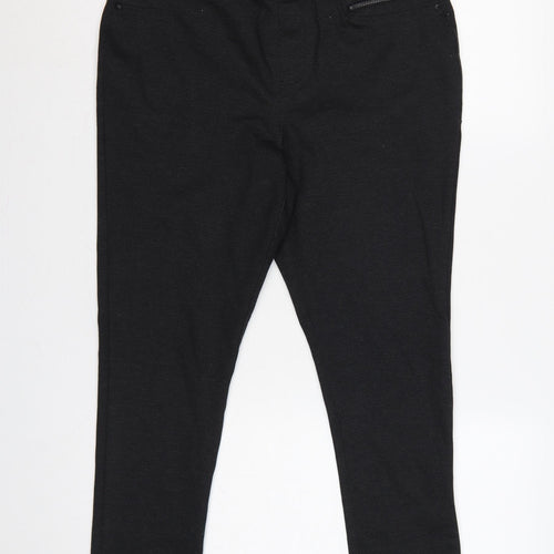 DKNY Jeans Women Black L Stretch Leggings Zip Pocket Slim Fit