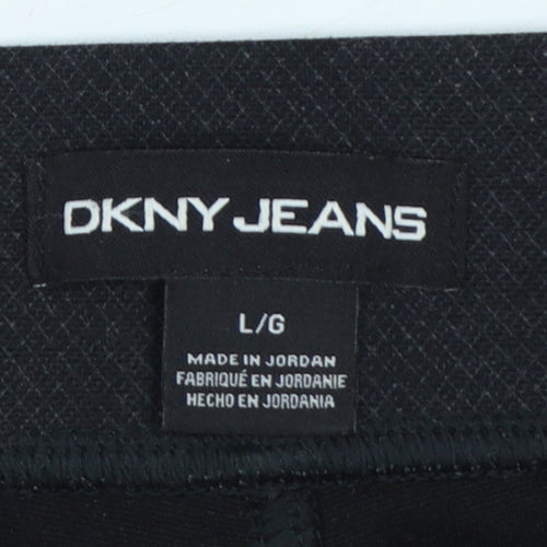 DKNY Jeans Women Black L Stretch Leggings Zip Pocket Slim Fit