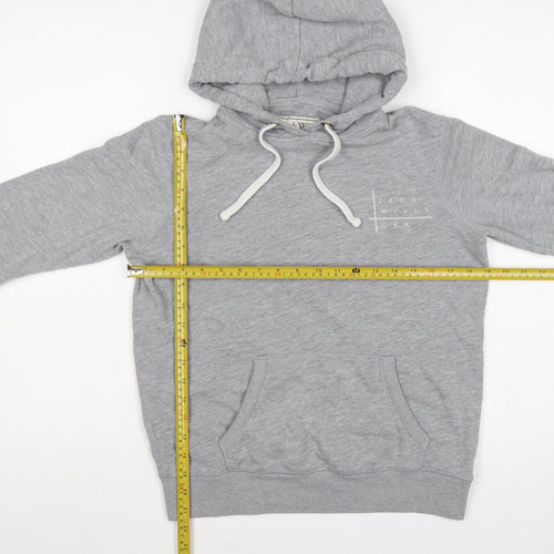 Jack Wills Women's Grey UK 10 Pullover Hoodie Logo Drawstring