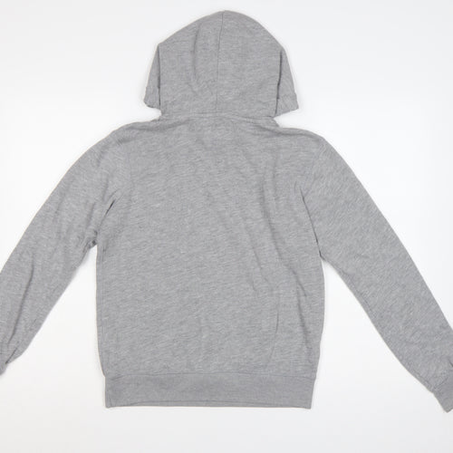 Jack Wills Women's Grey UK 10 Pullover Hoodie Logo Drawstring