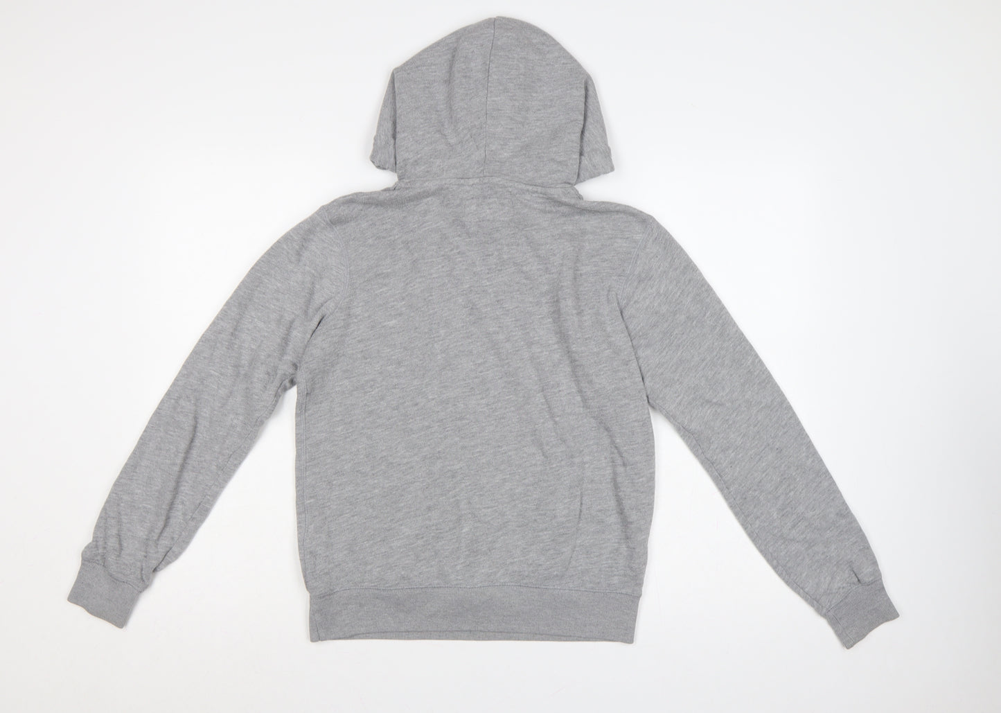 Jack Wills Women's Grey UK 10 Pullover Hoodie Logo Drawstring