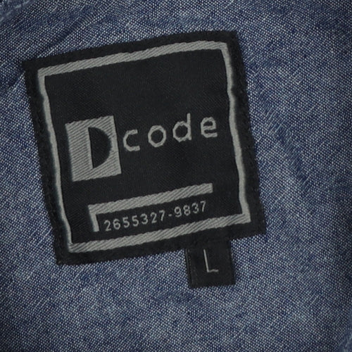 Dcode Men’s Multicoloured Plaid Cotton Long Sleeve Button-Up Shirt L