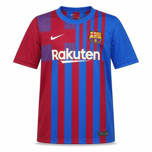 Nike Boys Barcelona Blue Red Striped Football Jersey 158 Short Sleeve