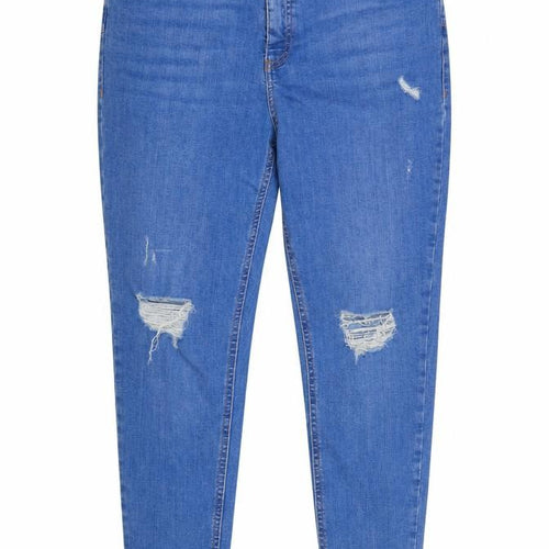 F&F Women’s Blue UK 18 Skinny Distressed High Rise Stretch Jeans