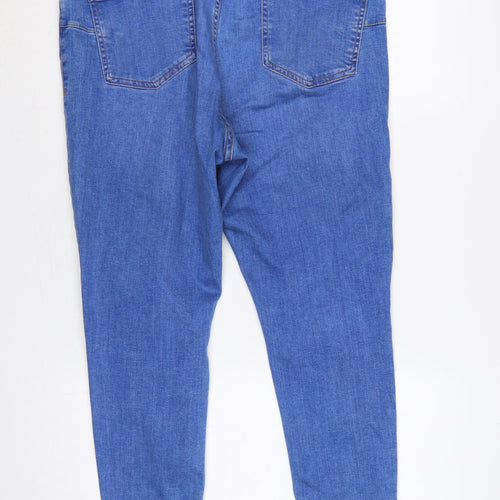 F&F Women’s Blue UK 18 Skinny Distressed High Rise Stretch Jeans