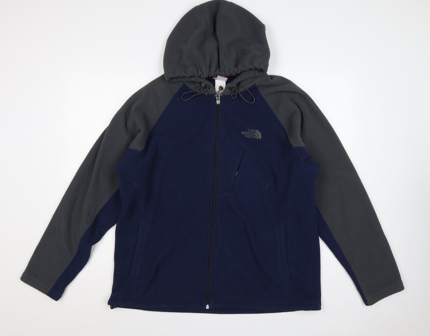 The North Face Men’s Blue Grey L Hooded Full Zip Fleece Jacket