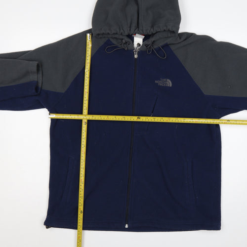 The North Face Men’s Blue Grey L Hooded Full Zip Fleece Jacket