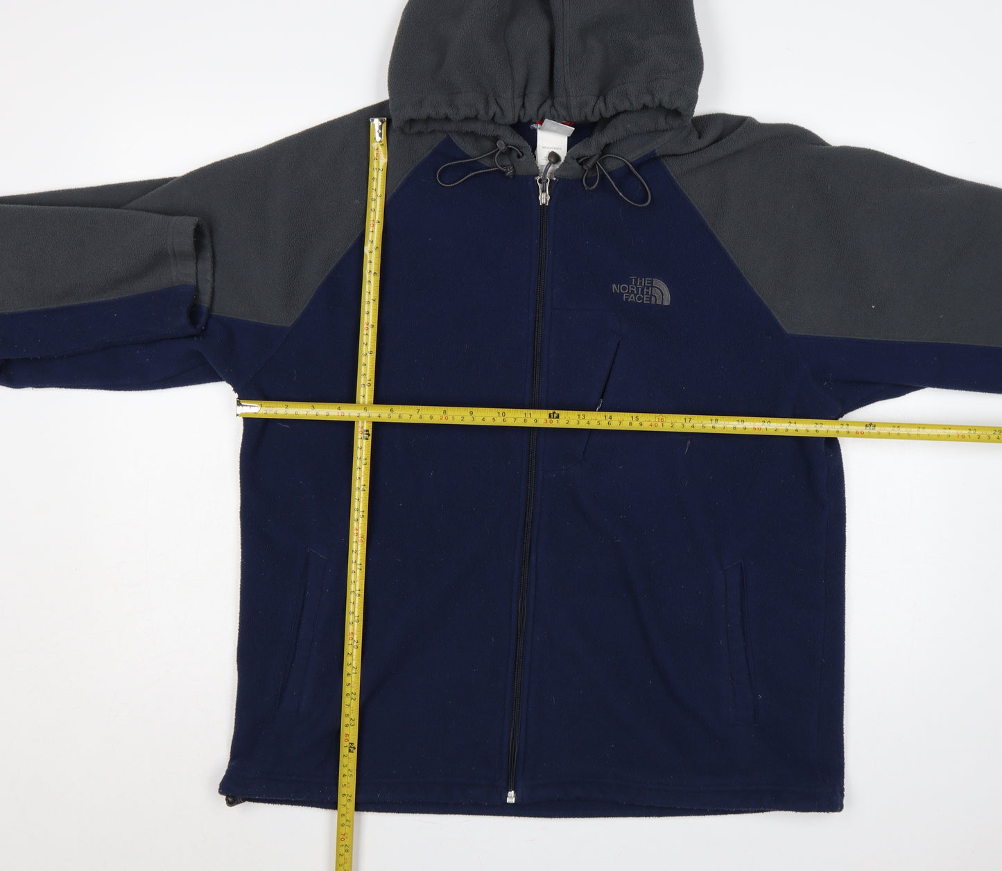The North Face Men’s Blue Grey L Hooded Full Zip Fleece Jacket