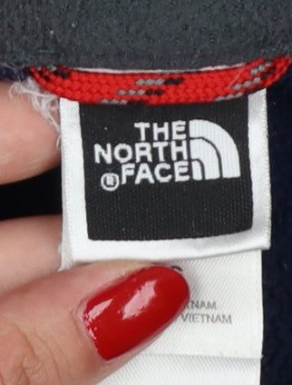 The North Face Men’s Blue Grey L Hooded Full Zip Fleece Jacket