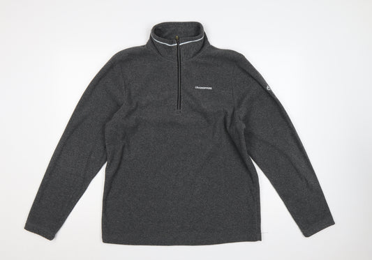 Craghoppers Men Grey M 1/4 Zip Fleece Pullover Outdoor Sweatshirt