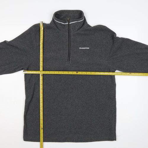 Craghoppers Men Grey M 1/4 Zip Fleece Pullover Outdoor Sweatshirt