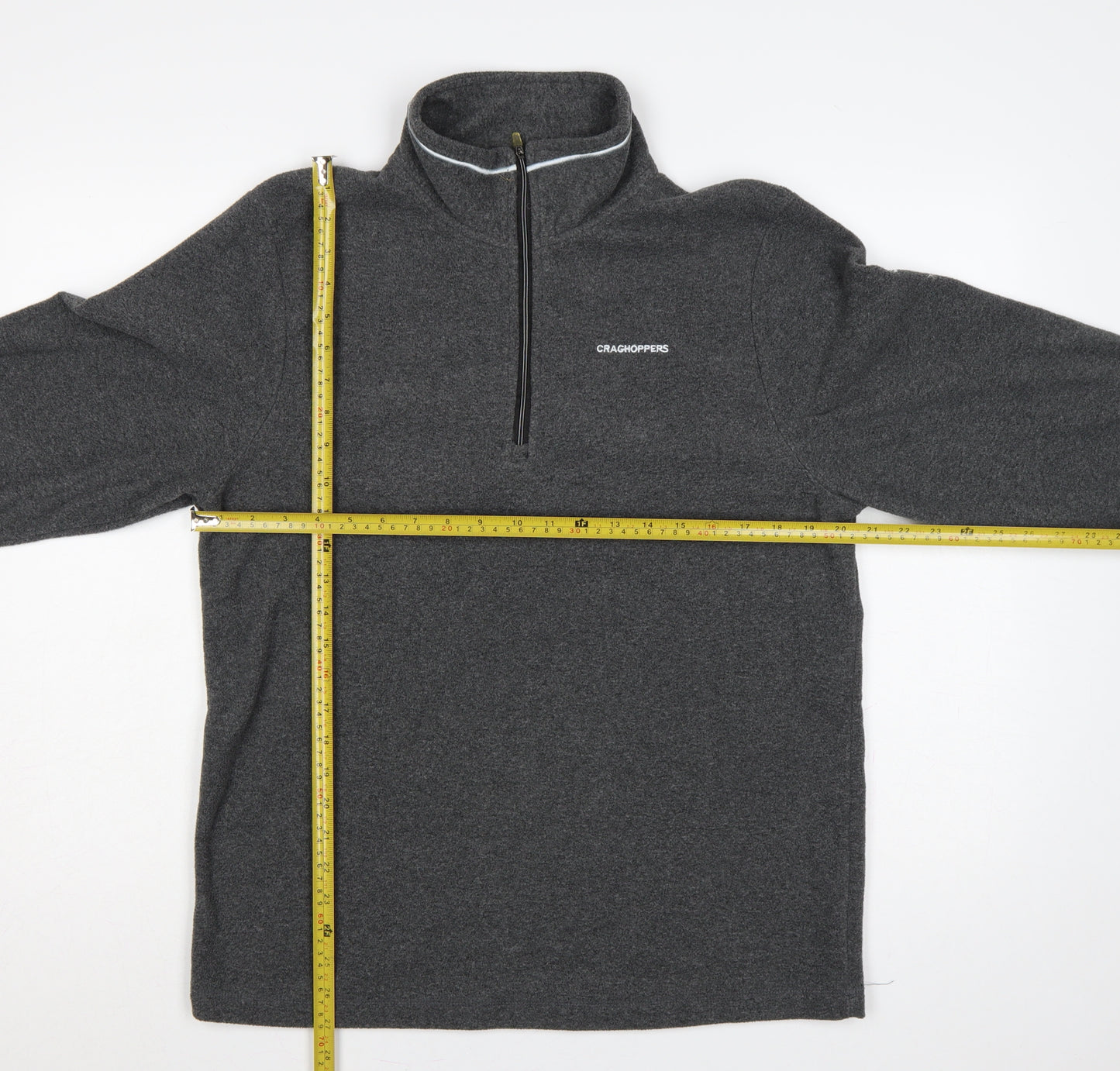 Craghoppers Men Grey M 1/4 Zip Fleece Pullover Outdoor Sweatshirt