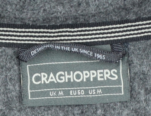 Craghoppers Men Grey M 1/4 Zip Fleece Pullover Outdoor Sweatshirt