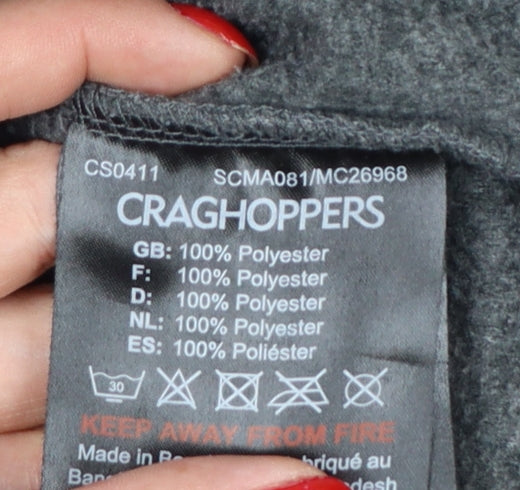 Craghoppers Men Grey M 1/4 Zip Fleece Pullover Outdoor Sweatshirt