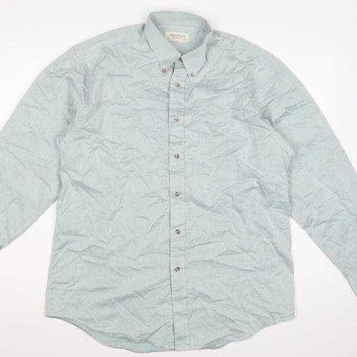Debenhams Men’s Blue 15.5 Cotton Rich Button-Down Long Sleeve Shirt
