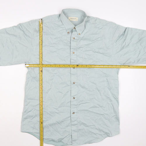 Debenhams Men’s Blue 15.5 Cotton Rich Button-Down Long Sleeve Shirt