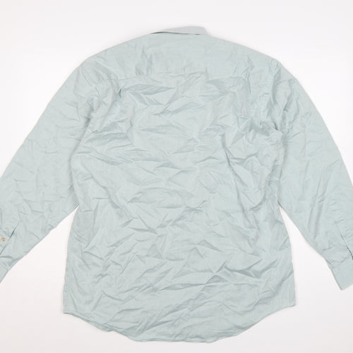Debenhams Men’s Blue 15.5 Cotton Rich Button-Down Long Sleeve Shirt