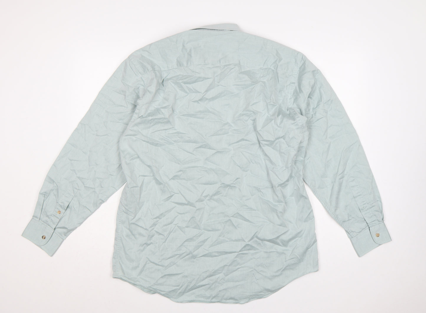 Debenhams Men’s Blue 15.5 Cotton Rich Button-Down Long Sleeve Shirt