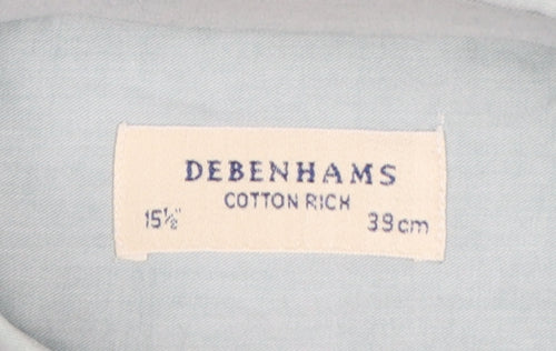 Debenhams Men’s Blue 15.5 Cotton Rich Button-Down Long Sleeve Shirt