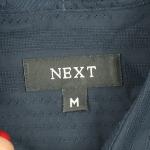 Next Men’s Navy Blue M Cotton Short Sleeve Button-Up Shirt Pocket