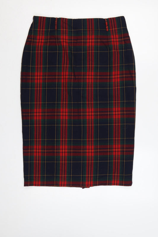 South Women’s Multicoloured UK 12 Tartan Pencil Knee Skirt
