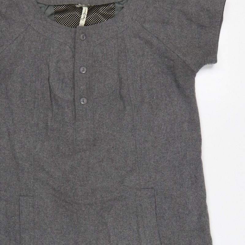 Cape Jams Women Grey L Shift Dress Short Sleeve Pockets