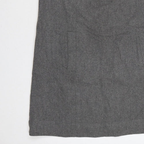 Cape Jams Women Grey L Shift Dress Short Sleeve Pockets