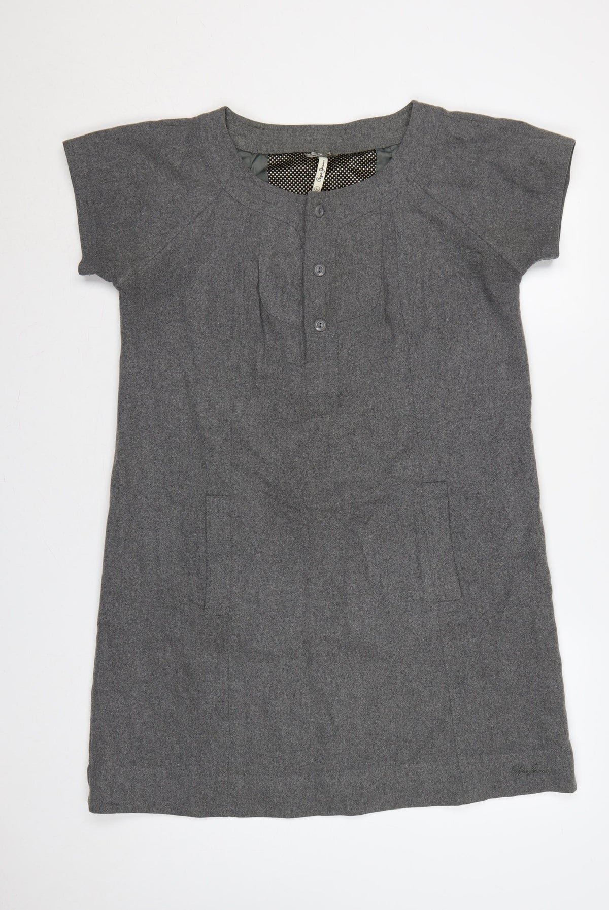 Cape Jams Women Grey L Shift Dress Short Sleeve Pockets