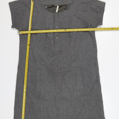 Cape Jams Women Grey L Shift Dress Short Sleeve Pockets