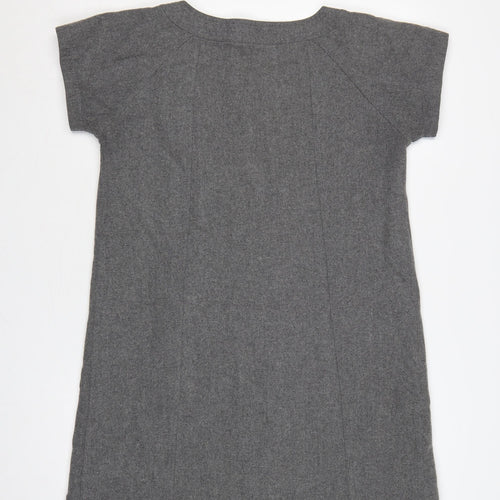 Cape Jams Women Grey L Shift Dress Short Sleeve Pockets