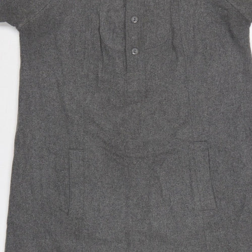 Cape Jams Women Grey L Shift Dress Short Sleeve Pockets