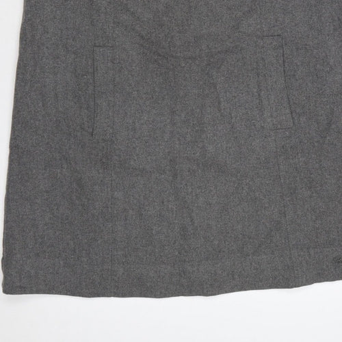 Cape Jams Women Grey L Shift Dress Short Sleeve Pockets