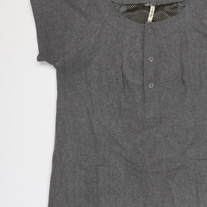 Cape Jams Women Grey L Shift Dress Short Sleeve Pockets