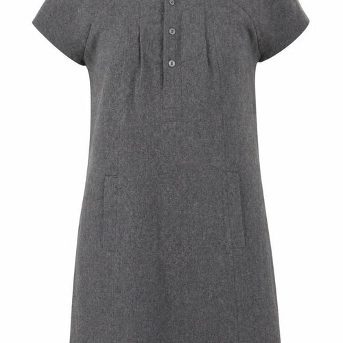 Cape Jams Women Grey L Shift Dress Short Sleeve Pockets