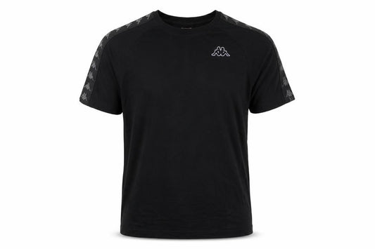 Kappa Mens Black Large Logo Tape Crew Neck Short Sleeve T-Shirt