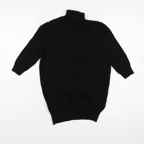 Marks and Spencer Women Black UK 10 Roll Neck Tunic Jumper Knit
