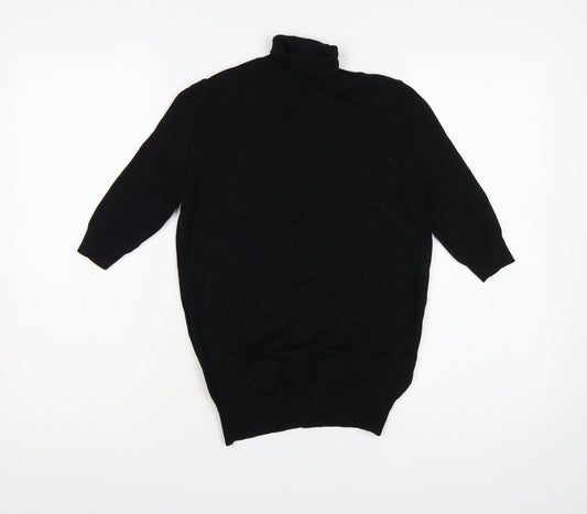 Marks and Spencer Women Black UK 10 Roll Neck Tunic Jumper Knit