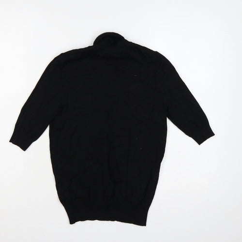 Marks and Spencer Women Black UK 10 Roll Neck Tunic Jumper Knit