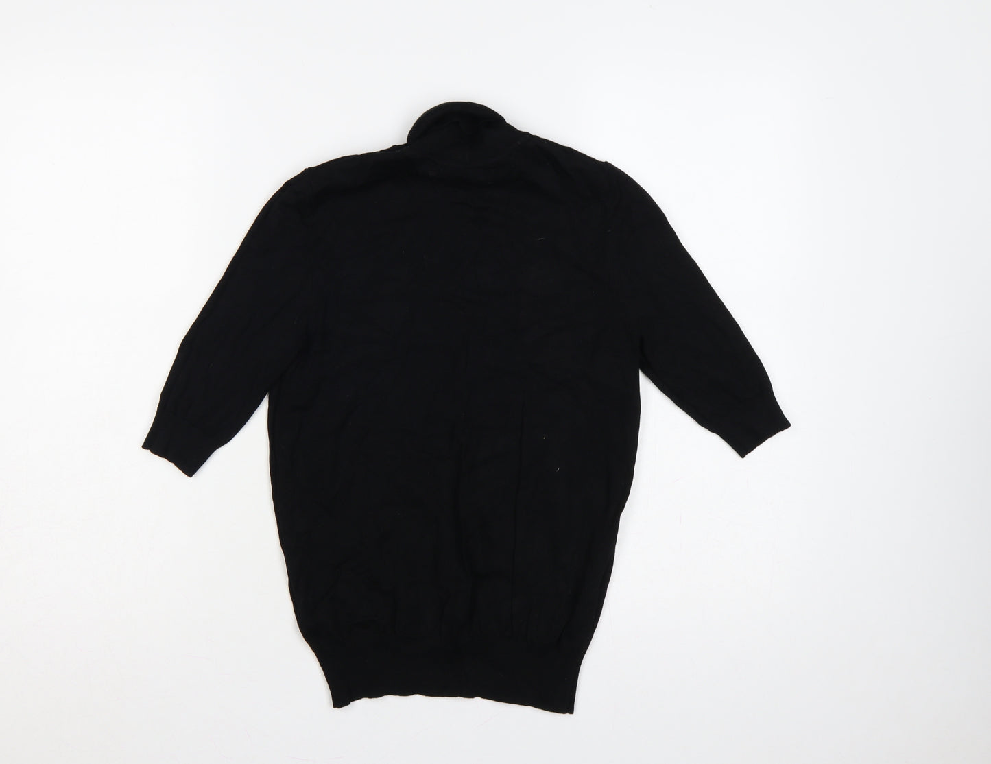 Marks and Spencer Women Black UK 10 Roll Neck Tunic Jumper Knit