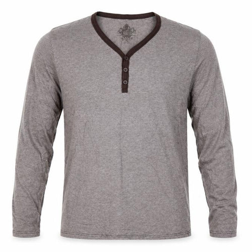 Burton Men’s Grey Striped Long Sleeve Henley T-Shirt Size L