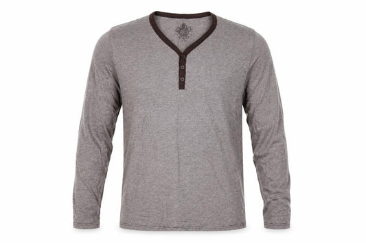 Burton Men’s Grey Striped Long Sleeve Henley T-Shirt Size L